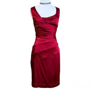Antonio Melani Elegant Red Sleeveless Dress Gown Sz 10